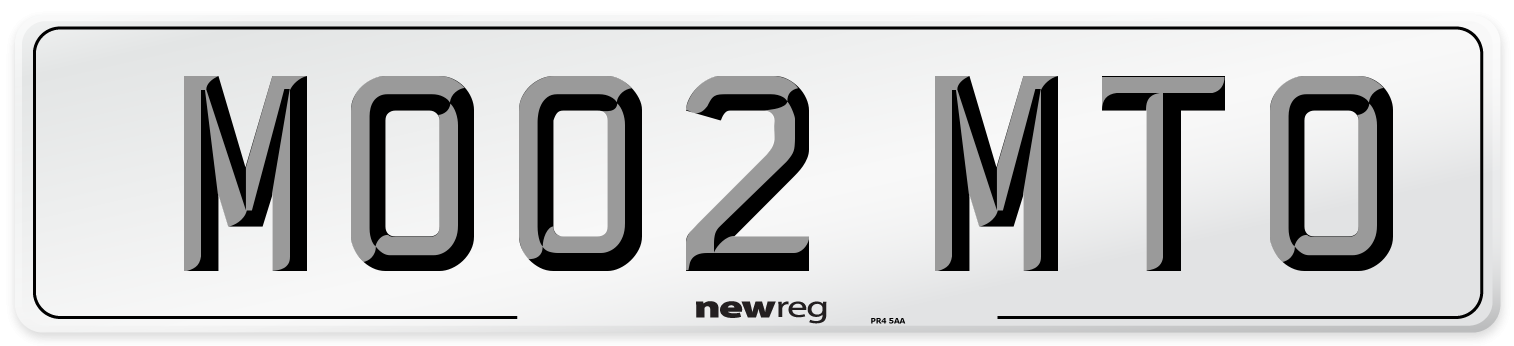 MO02 MTO Number Plate from New Reg